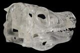 Carved Quartz Crystal Dinosaur Skull #227039-6